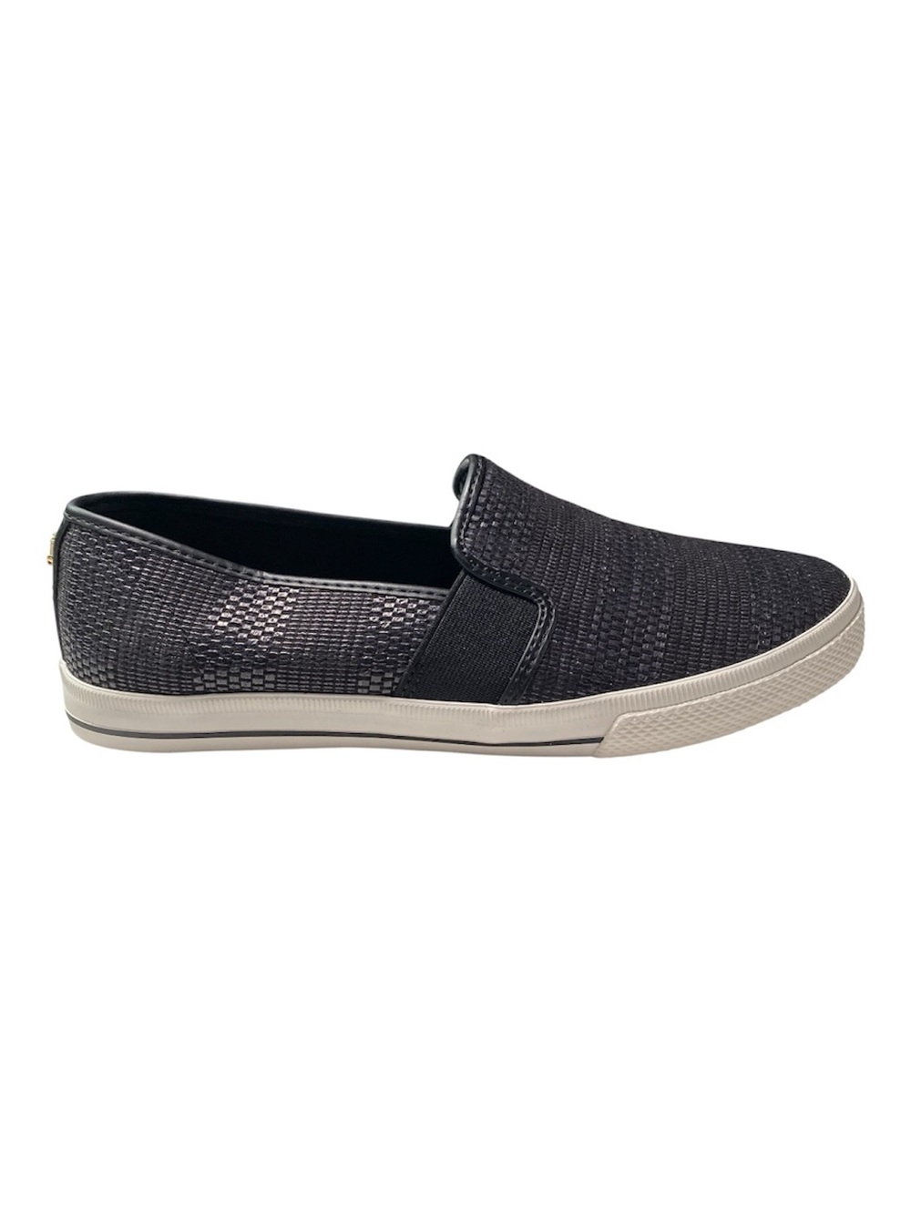 New Lauren Ralph Lauren Sneaker Black 8 Jinny-Ne Woven Cotton Slip On Summer